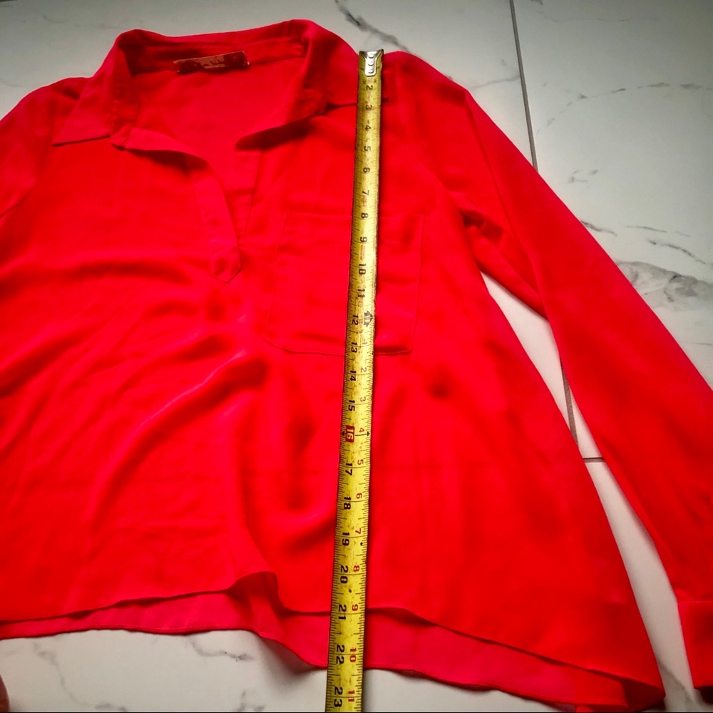 Free People Sheer Blouse With High Low Sides - Picture 3 of 6